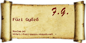 Füzi Győző névjegykártya